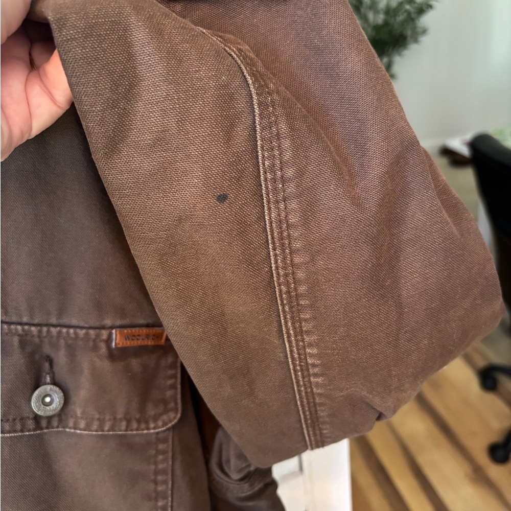 Woolrich Canvas Sherpa Lined Trucker Jacket Mens XXL Brown Barn Chore Coat Work - Picture 9 of 11